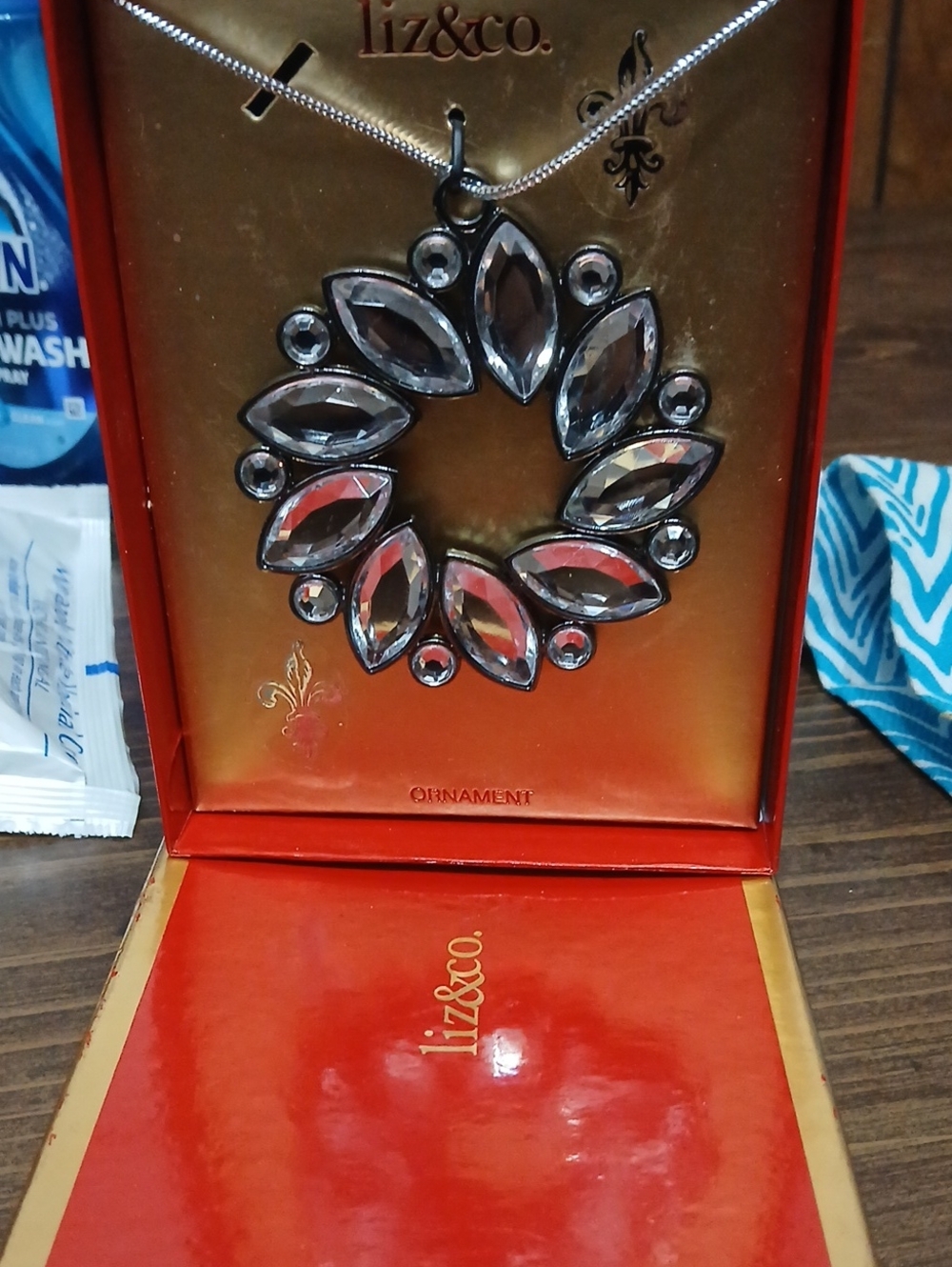 liz & co. Silver Clear Crystal Wreath Ornament